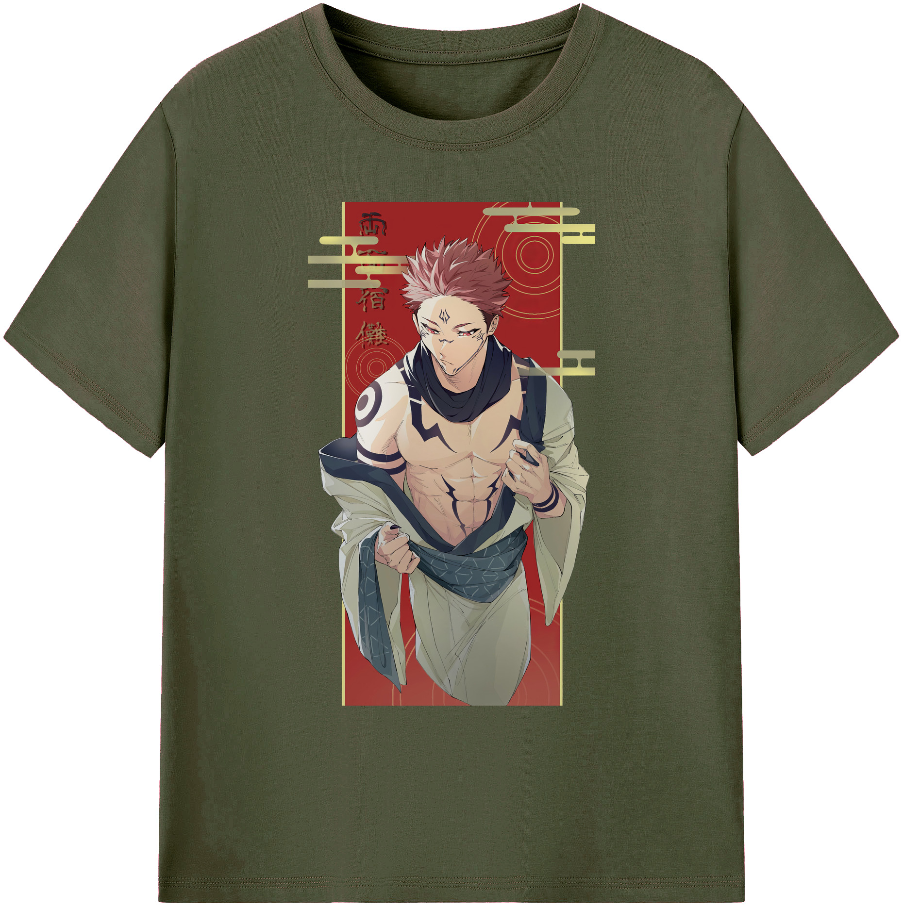 （画像用） 呪術廻戦 Jujutsu Kaisen 綿100％ メンズ半袖Tシャツ｜肌触りやわらか＆通気性